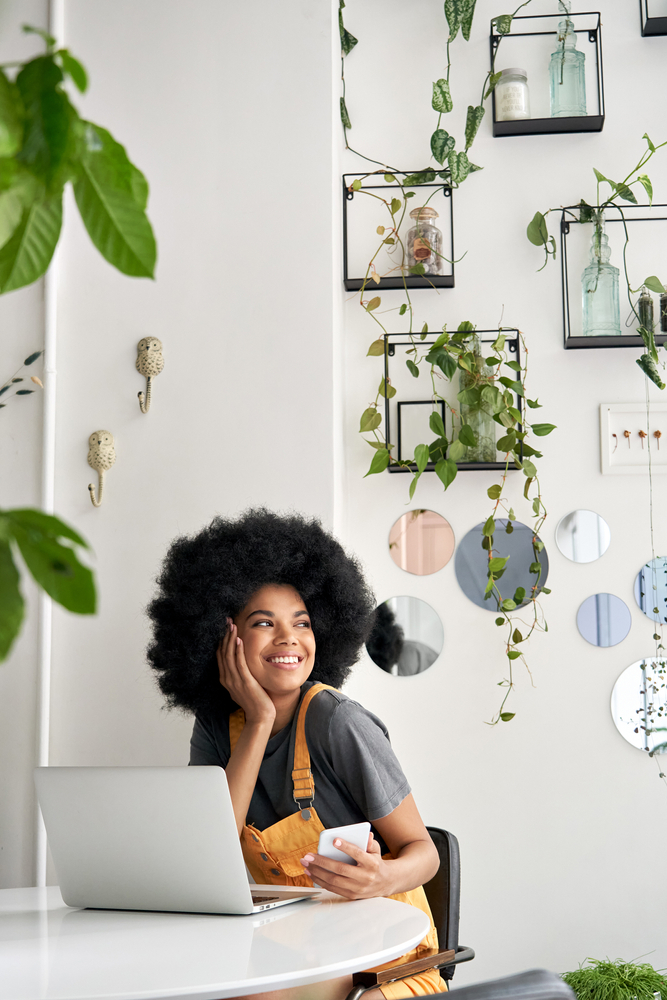 Young,Happy,Stylish,African,American,Gen,Z,Hipster,Teenage,Girl