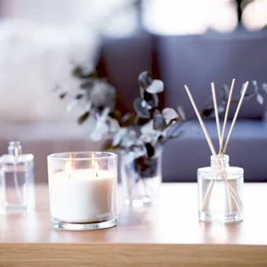Decoration For Holistic Treatment Hygge And Aroma therapy Concept Aroma Reed Diffuser Burning