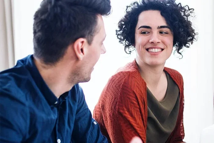 a mental health expert together with a male client