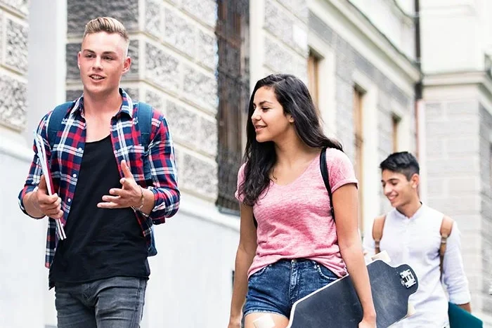 teens having a great time outside