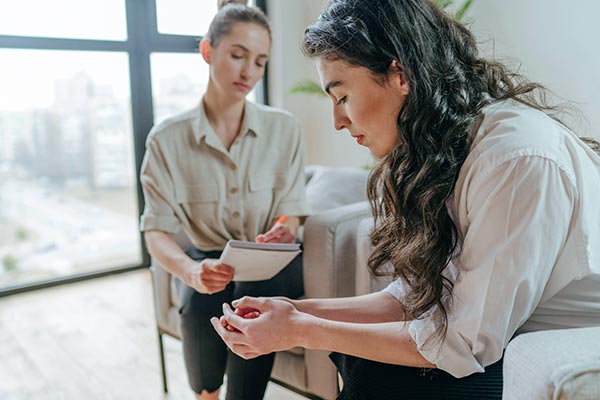 a female during outpatient program treatment for depression