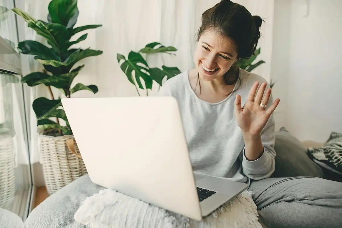 Female client during Virtual Mental Health Treatment in Southern California