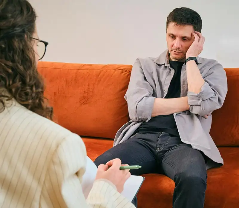 a male client during Opioid abuse treatment in California