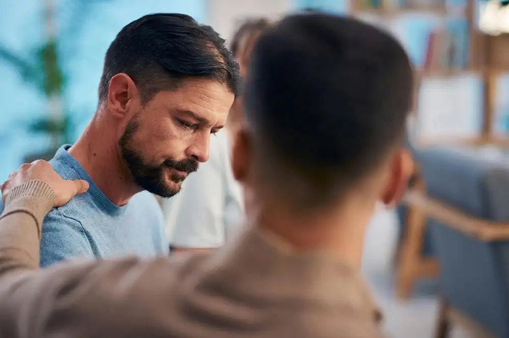 a man with his support network