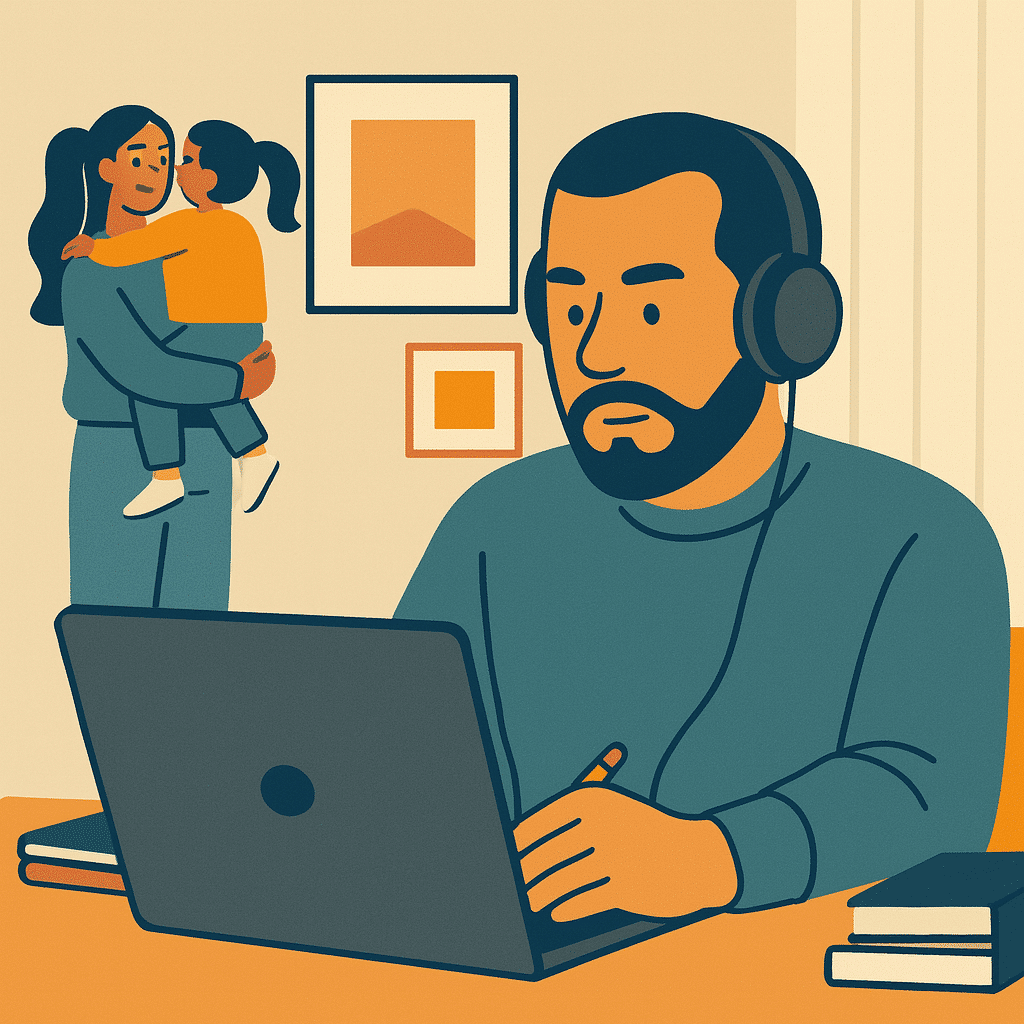 Young man on virtual iop call in Anaheim, CA.