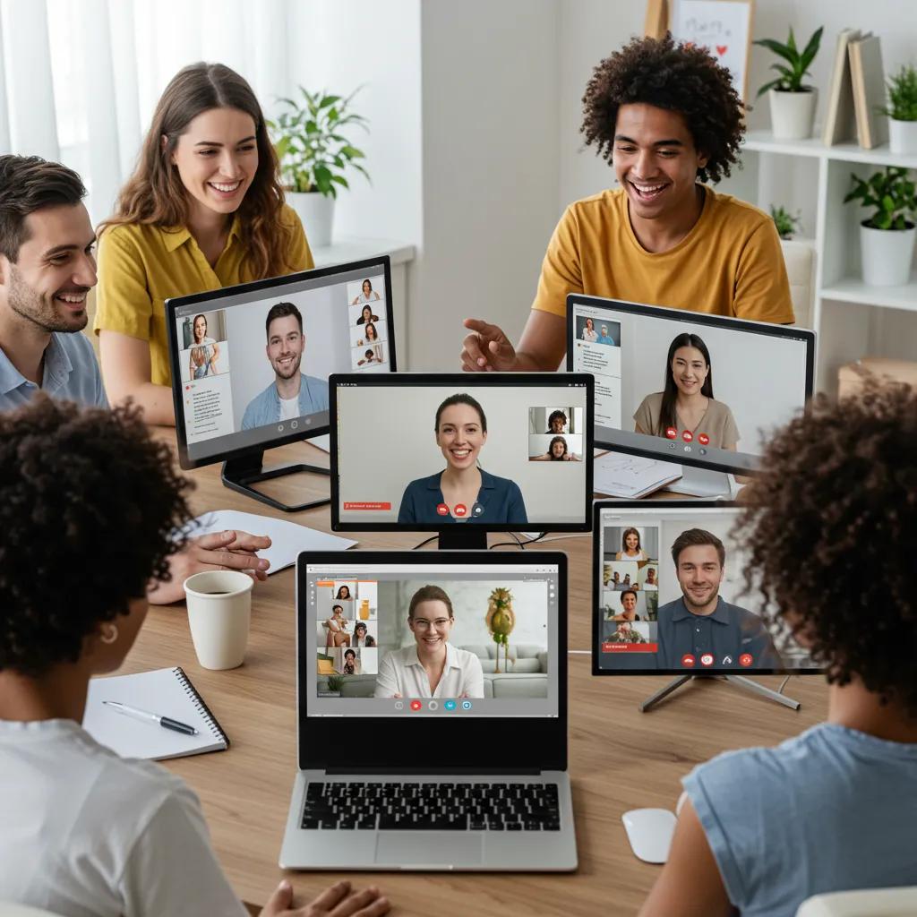 Diverse group participating in a virtual therapy session, highlighting the benefits of online mental health treatment