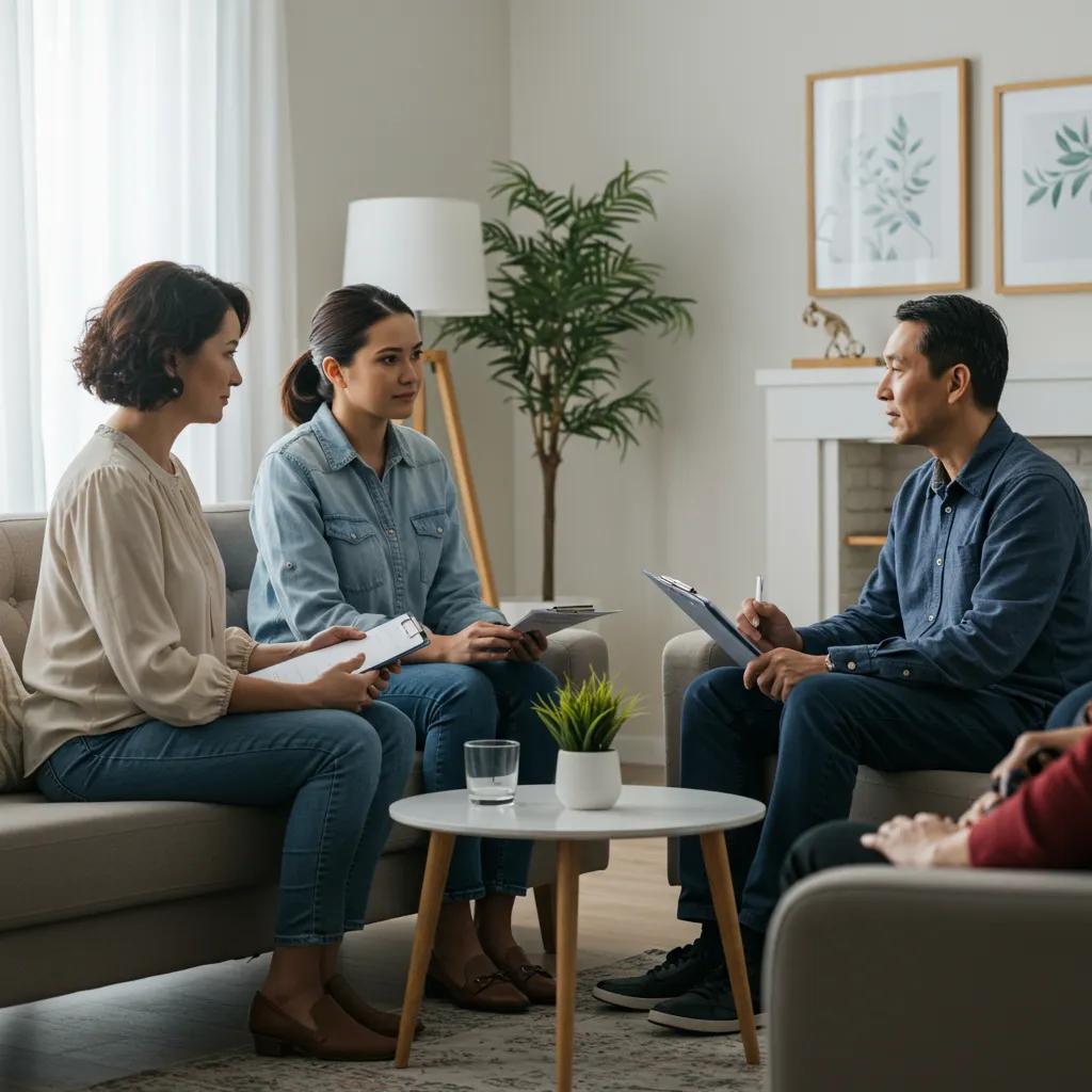 Family therapy session highlighting the benefits of family involvement in teen mental health care