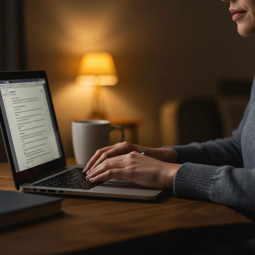 Individual participating in an online therapy session, highlighting the comfort of virtual mental health support