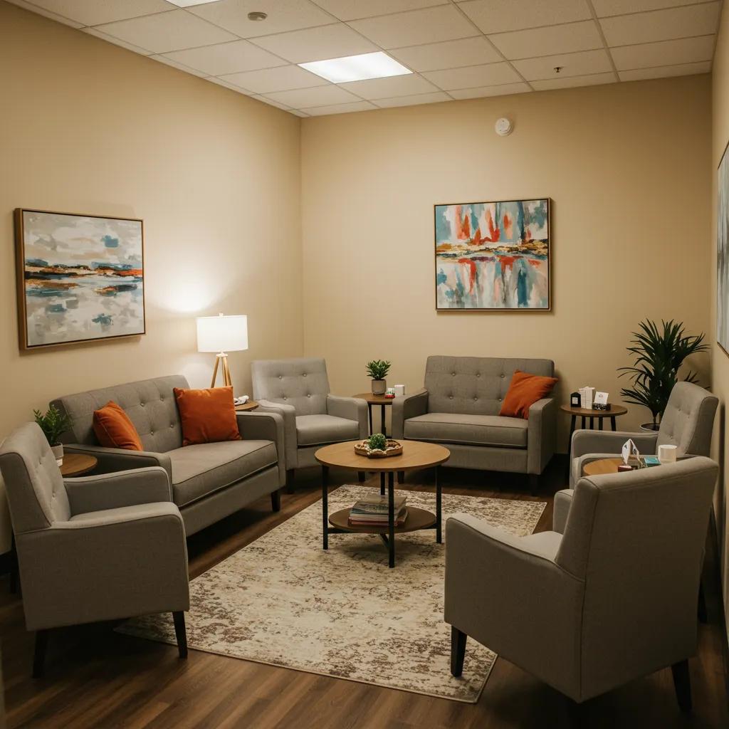 Inviting therapy room representing a mental health intensive outpatient program