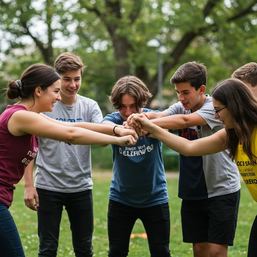 Teenagers engaging in peer support activities during IOP
