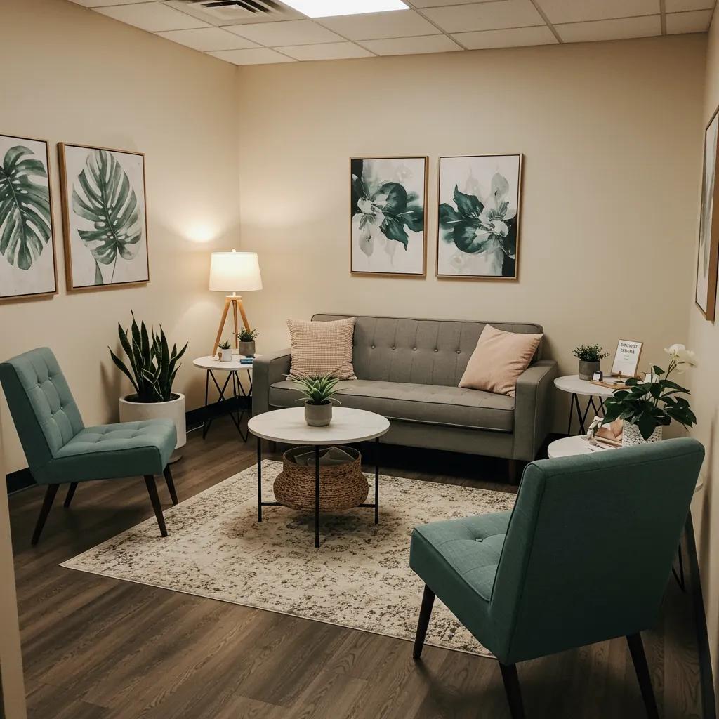 Welcoming therapy room for intensive outpatient mental health programs