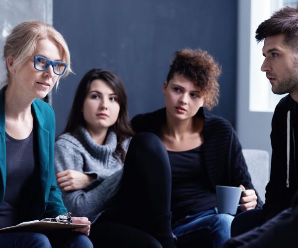 people at a group therapy