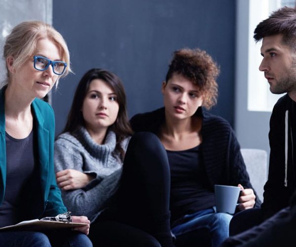 people at a group therapy